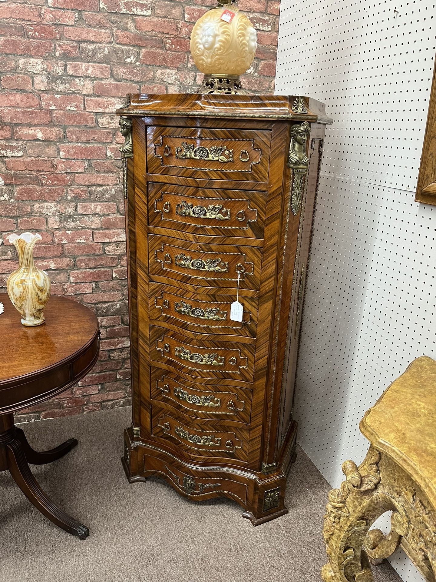 Antique French Empire Tall Boy Dresser