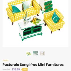 Rolife diy furniture set pastorale song new mini doll house 1:20