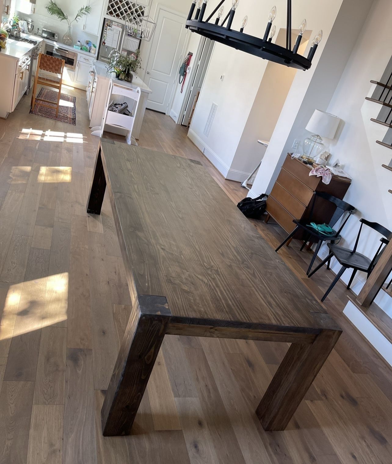 Custom Built Dining Table Solid wood Farmhouse Set Modern Rustic Bench Country Oval Round Counter Breakfast Height Farm House