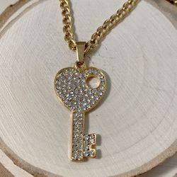 Stainless Steel Necklace Key Pendant 