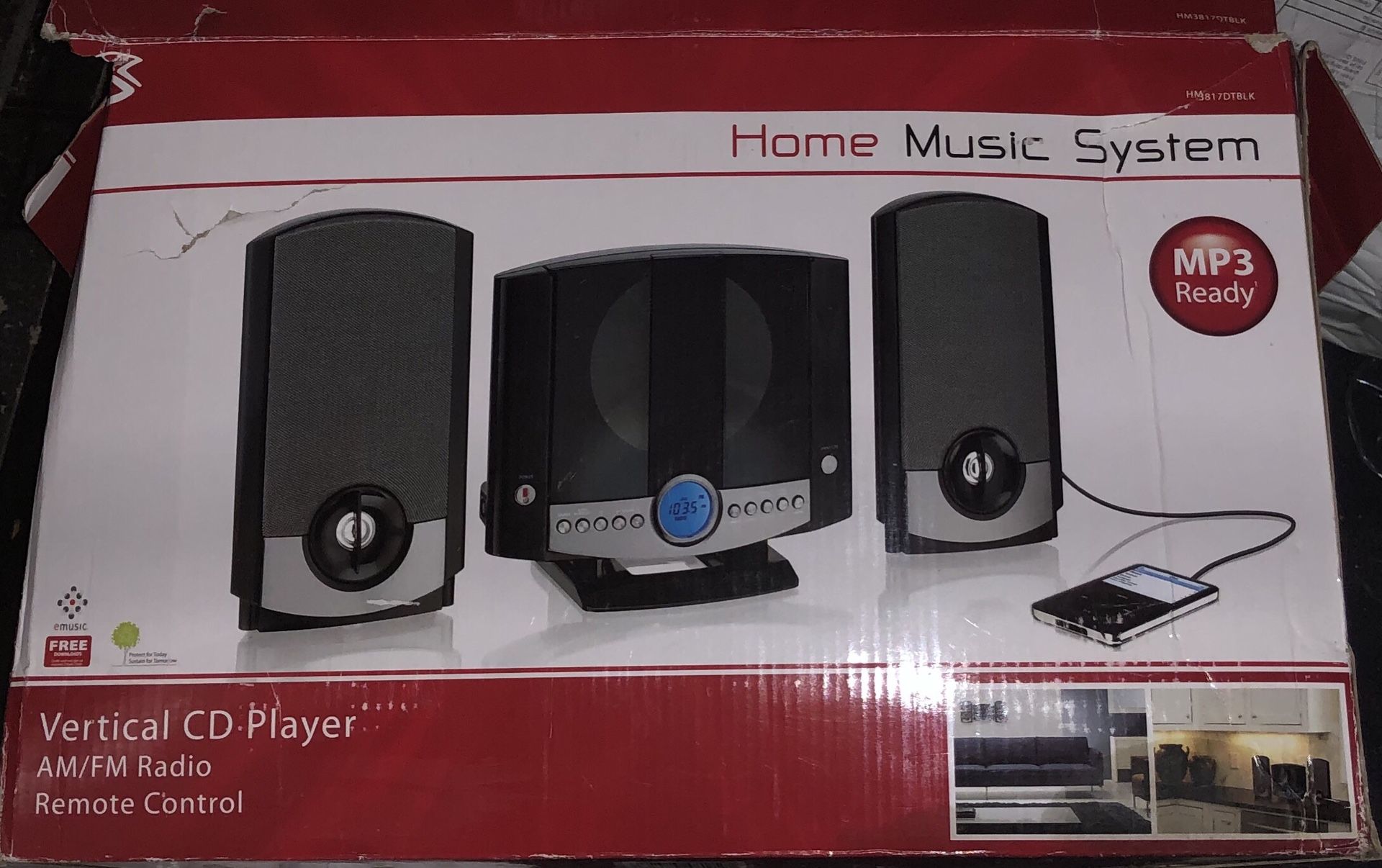 gpx Vertical Home Music System with AM/FM CD