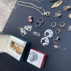 Jewelry Silver Chains Necklace Rings Earrings