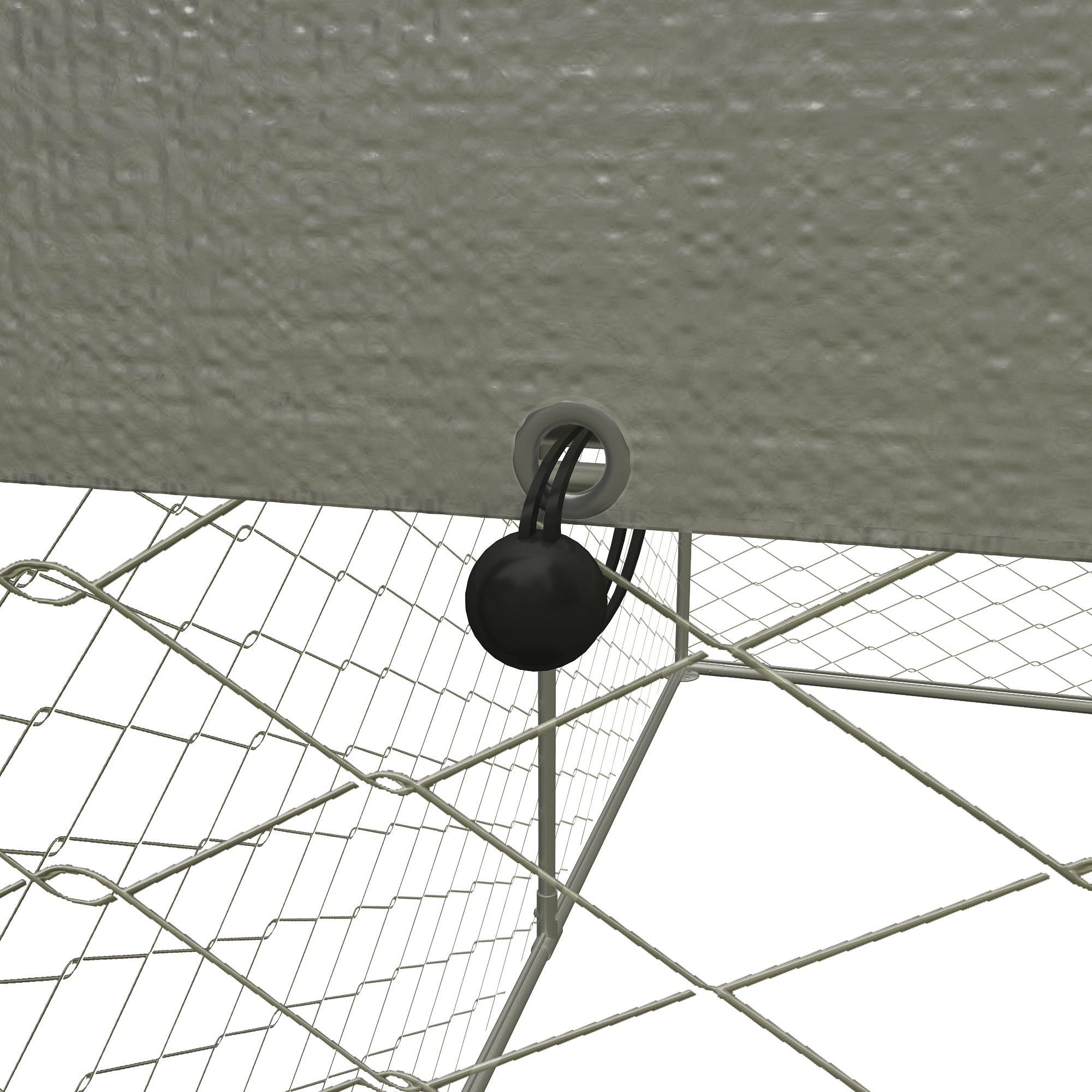 Large outdoor kennel, heavy duty outdoor fenced dog cage with swivel feeder, outdoor dog playpen with waterproof UV protection cover and safety lock,6