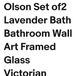 Set Of 2 Lavender Bathroom Wall Art