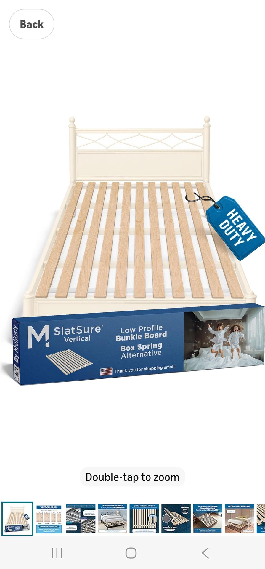 Meliusly SlatSure Queen Size Bunkie Board – Heavy Duty Vertical Bed Slats & Foldable Wooden Support Board for Sagging Mattress or Platform Bed Frame,