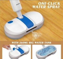 AlfaBot Cordless Electric Mop for Floor Cleaning, Dual Spin Mop with LED Headlight/Water Spray/Self-Propelled,Clean up to 2700 ft²,Rechargeable Electr