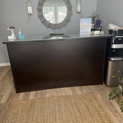 Dark Wood Reception Desk
