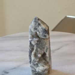 3.5" Approximately Sparkling Druzy Sphalerite Tower Quartz Crystal 