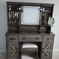 Gray Wood Vanity 