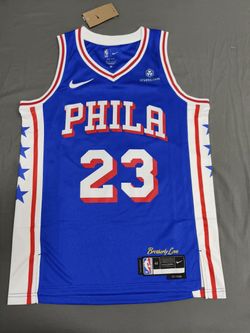 Men’s S-2XL LeBron James 76ers blue and white jersey