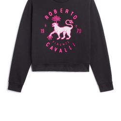 Roverto Cavalli Lucky Leopard Print Sweatshirt 