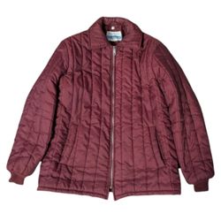 Vintage 70s Sears Work Leisure Burgundy Nylon Quilted Puffer Jacket W 2 Pocket Men's L Tall (42-44)