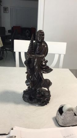 Dark Brown Wooden Statue Decorative Figurine   Size 12 1/2” X 5”.      #10 #4