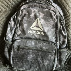 Reebok Spellbinding Laptop Backpack Water Resistant Sports Black Marble