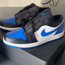 Jordan Low 1 Black White Royal Blue Size Men’s 11