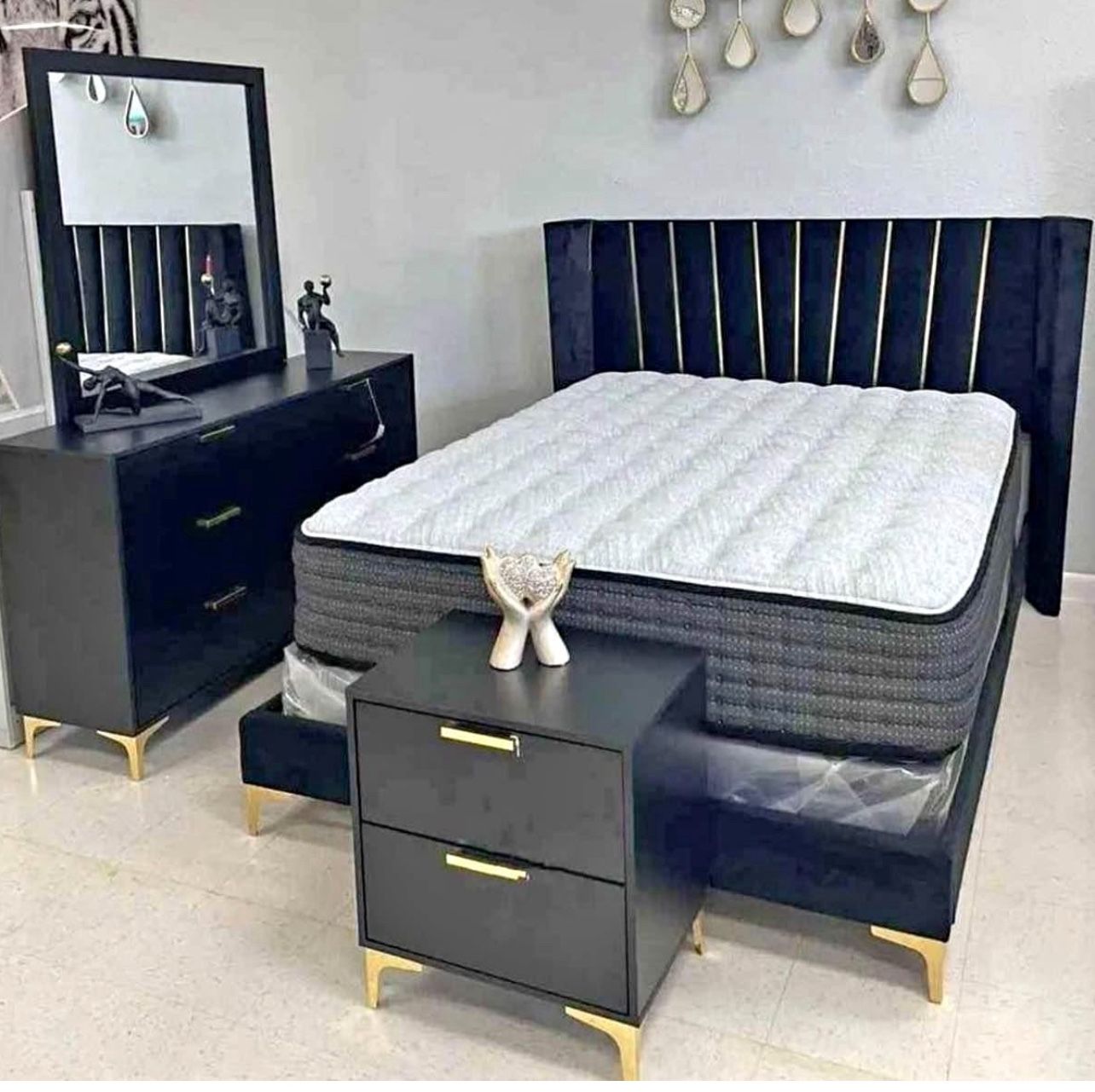 Brand New Bedroom Set- Shop Now Pay Later- FREE MATTRESS AND BOX SPRING