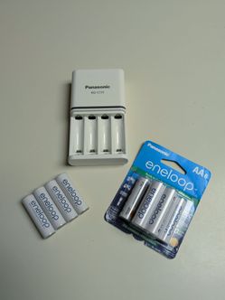 Eneloop Panasonic AA Rechargeable Batteries (6 Pack + 4 with Charger)