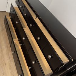 Dark Brown Dresser - 6 Drawers