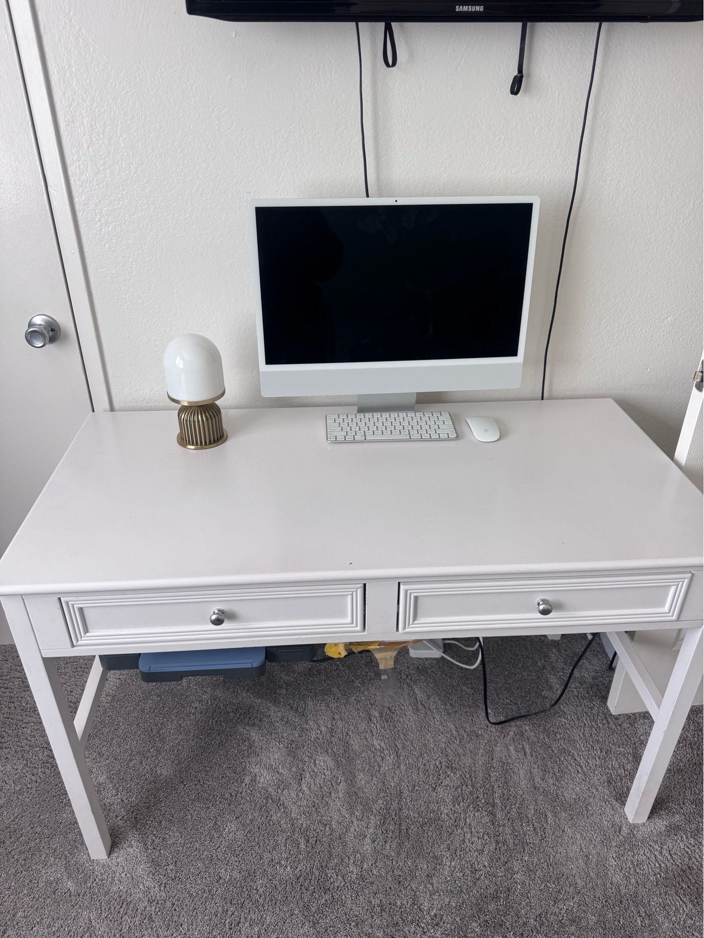Solid white desk