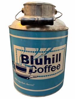 Antique Bluhill Coffee Can 5 Lb. Rare