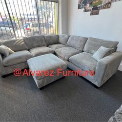 Grey Sectional Sofa Set 
