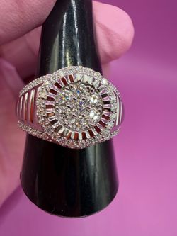 Moissanite Silver Men’s Ring