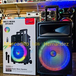 12" Bluetooth Speaker- 2 Wireless mics - Gran Precio - Rechargeable 🔋