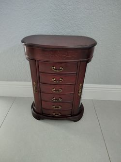 Cherry Oak Antique Jewelry Box