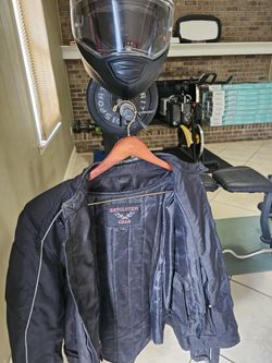 Motorcycle Large Jacket And Large Helmet