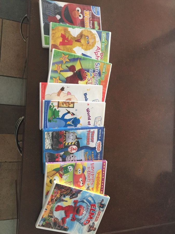 Children’s DVD’s Elmo baby Einstein Thomas and Veggietales