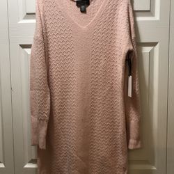 New With Tags COERCION Pink Long Sleeve Sweater Dress