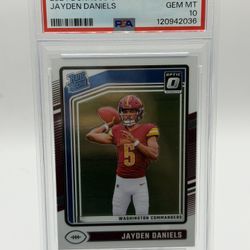 Jayden Daniels Optic Rated Rookie PSA 10