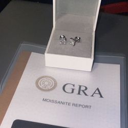 Moissanite Stones Vvs 2ct Silver 5.5mm Earrings (PASSES DIAMOND TESTER)