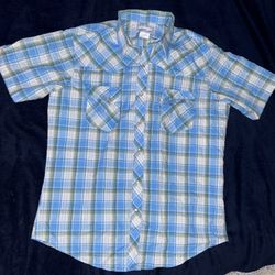 Wrangler Wrancher Short Sleeve Button Down Shirt (Size Large)