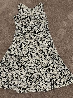 Black & White Floral Sleeveless Dress