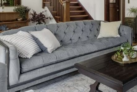 Velvet Vintage couch And Two Chairs