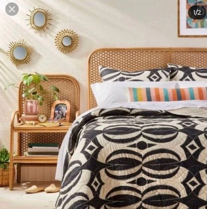Brand New Opallhouse & Jungalow Anza Woven Rattan Nightstand