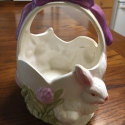 Ceramic bunny basket