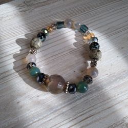 Handmade In Colorado -Semi-precious Glass Bead Bracelet 