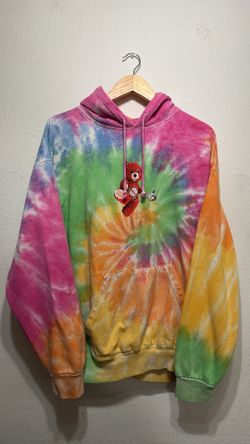 Travis Scott Tie Dye Astroworld Wish You Were Here Tour Bear Hoodie Size Large
