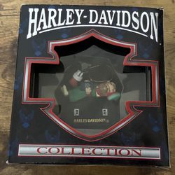 Harley Davidson Christmas Ornament Elf In Saddle Bag Vintage 1990’s