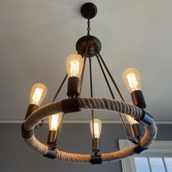  Industrial 6 Light Candle-Style Chandelier - Paid Around $250