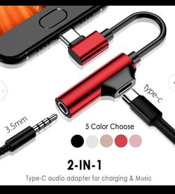 2 In 1 USB C Audio Cable Type C To 3.5mm Jack Aux Earphone Call Music Charging Adapter For Xiaomi Samsung Huawei HTC