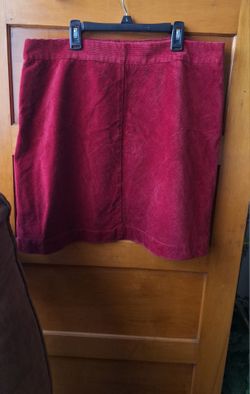 Red Corduroy Mini Skirt Size L