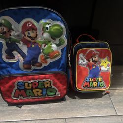 Mario Bros Lunch Box & Backpack Set