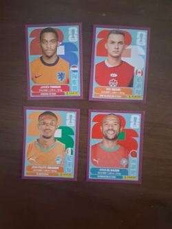 Panini FIFA 2025 Sticker Cards Lot of 4  collectable purple frame sticker  trade or offers