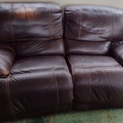 Chocolate Brown Leather Couch Recliner 