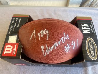 TROY EDWARDS "#81" Signed Autographed Authentic NFL Wilson  Football Steelers