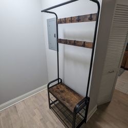 Hall Tree With Bench And Shoe Rack