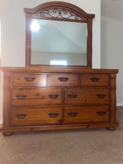 Queen Bed Frame, Dresser, and Night Stand
